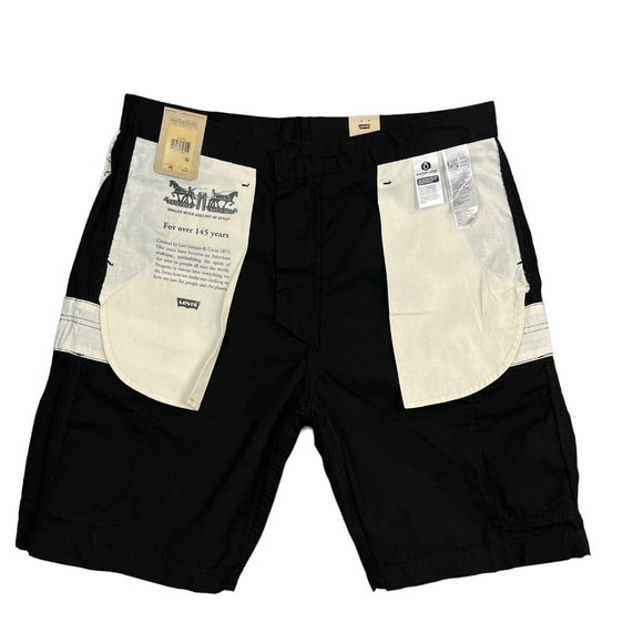 Levis Mens Carrier Cargo Shorts Size 34-36 Black Cotton Casual & Stylish Shorts - Picture 4 of 15